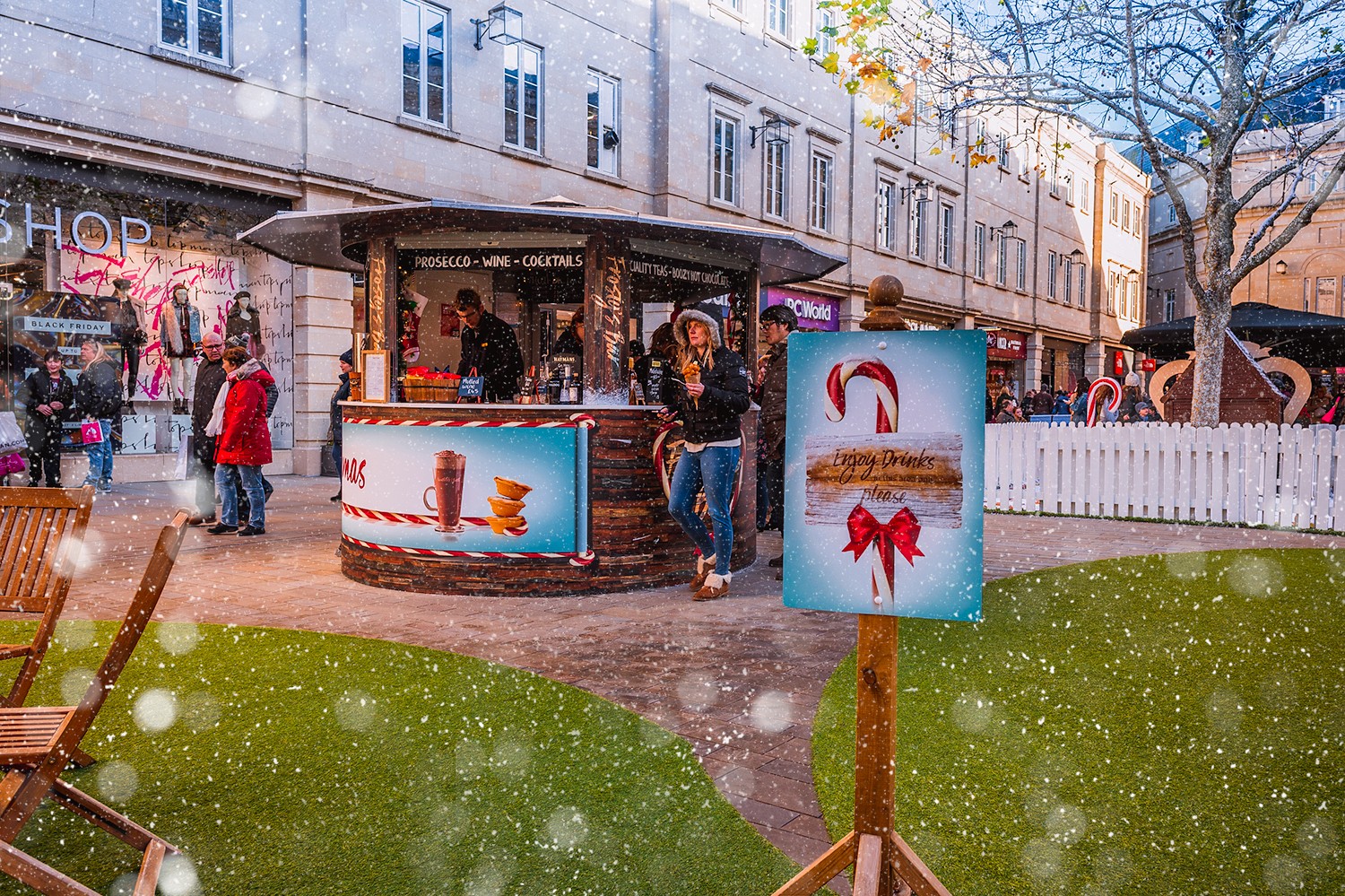 Falling Snow Machine for Christmas Market, UK Snow Machine Hire, FX Live
