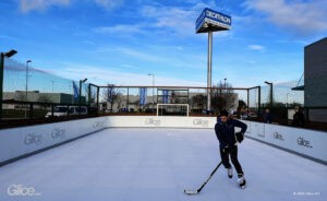 Glice eco ice rink hire for ice hockey. Supplied by FX Live UK